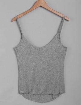 

Gray Fashion Ladies Women Sexy Spaghetti Strap Back Solid Casual Top Blouse Vests Tanks & Camis, Multicolor