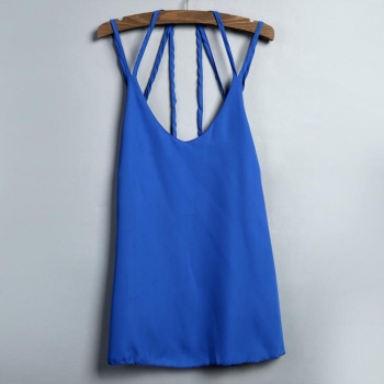

Blue New Stylish Ladies Women Casual Sleeveless Spaghetti Strap Top Vests Tanks & Camis, Multicolor