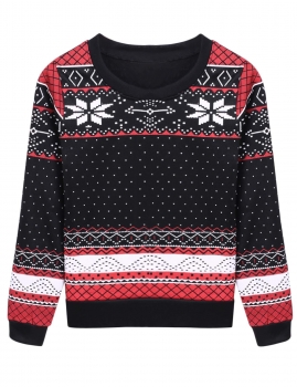 

Black Women National Style Neck Printed Thicken Tops Hoodies & Sweatshirts, Multicolor