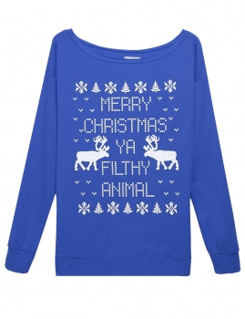 

Blue Christmas Xmas Winter Jumper Pullover Sweatshirt, Multicolor