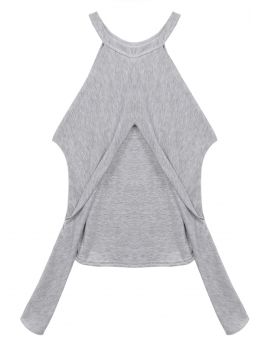 

Gray Fashion Women Sexy Lady Neck Off the Shoulder Party Solid Blouse Tank Casual Tops, Multicolor
