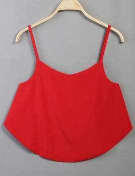 

Red Sexy Women Summer Strappy Back Zip-Up Crop Tops Sleeveless Blouse Shirt Vests Tanks & Camis, Multicolor