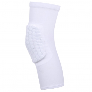 

White Honeycomb Pad Crashproof Antislip Basketball Knee Leg Protector Gear, Multicolor
