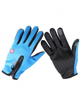 

Blue Unisex Ski Snowboard Gloves Motorcycle Riding Winter Touch Screen Snow Windproof, Multicolor
