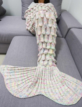 

Handmade Knitted Crochet Mermaid Tail Shape Blanket Adult Sleeping Sofa Blanket