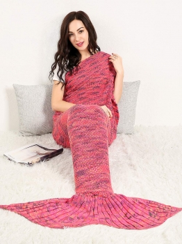 

Adult Stylish Knitting Sleeping Bag Watermelon Red Fish Mermaid Tail Shape Sofa Blanket