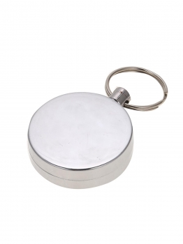 

New Unisex Metal Silver Pull Ring Retractable Key Chain Recoil Keyring
