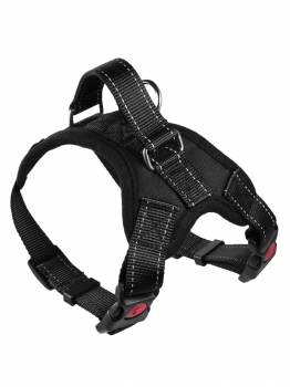 

Black Pet Dogs Puppy Adjustable Collar Chest Harness Nylon Training Vest, Multicolor