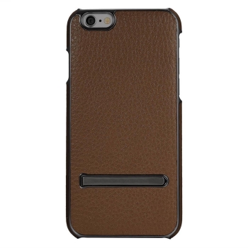 

Brown For Apple 6 6S New Fashion Faux Leather Shockproof Hard Back Protect Stand Case Cell Phone Accessories, Multicolor