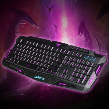 

Game 3 Color Backlighting Mechanical Feel Wired Keyboard USB Interface, Black