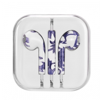 

Printed Pattern Pattern Blue And White Porcelain Grain Wire With Wheat Headphones