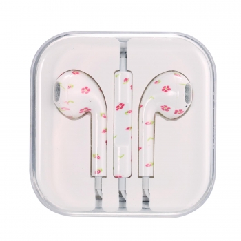 

Printed Flower Pattern Design Wire With Wheat Headphones, 11