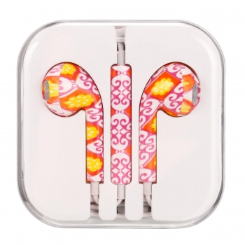 

Color Printing Pattern Wire With Wheat Iphone Headset, Colorful