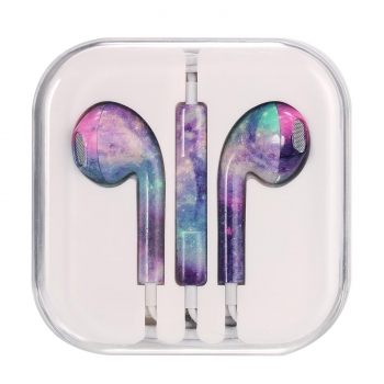 

High Quality Printing painted pattern wire Iphone Headset, Colorful