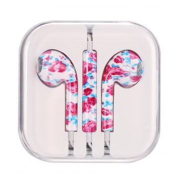 

Floral Pattern Painted Wire Iphone Headset, Colorful