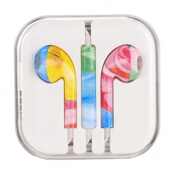

Geometric Pattern Painted Pattern Wire In-Ear Iphone Earphones, Colorful