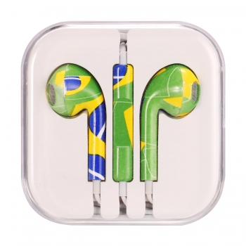 

Painted Flag Pattern Wire Noise Reduction In-Ear Earphones, Colorful