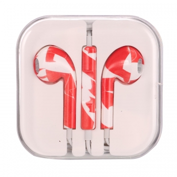 

Red And White Painted Wire-Controlled Noise Reduction In-Ear Earphones, Colorful