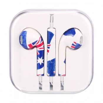 

Painted American Flag Pattern Wire Noise Reduction In-Ear Earphones, Colorful