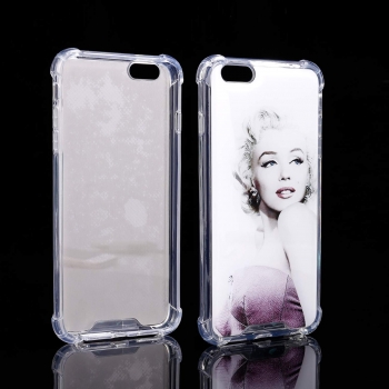 

Painted TPU Anti-Drop Transparent Adorption Phone Case Cover For iPhone, Multicolor