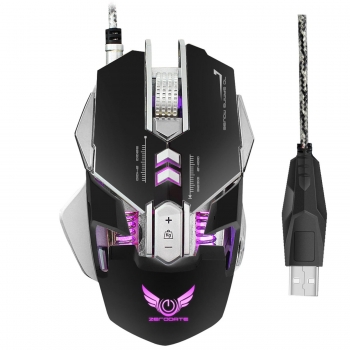 

Black High-End Gaming Macro Definition Four-Color Variable Light Game Mechanical Mouse, Multicolor