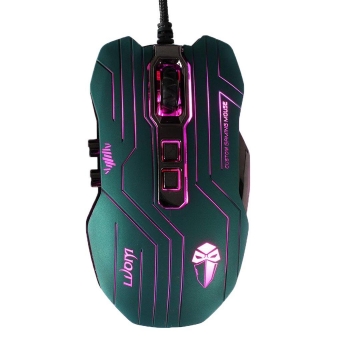 

Green Gaming 9 Key Programmable Cable Game Optical Mouse, Multicolor