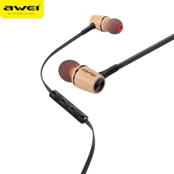 

Black ES-80TY Wooden Wired In-Ear Earphones, Multicolor