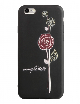 

Black Embossed Roses Silicone Phone Case For iPhone6, Multicolor