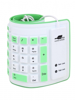 

Foldable Silicone USB Wired Waterproof Roll Up Keyborad for Notebook" Laptop" PC, Multicolor
