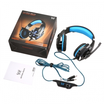 

Black blue Noise Cancelling Gaming Headset Headphone Earphone Headband with LED Light, Multicolor