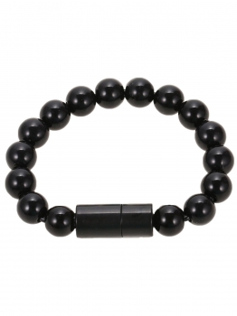 

Black New Creative USB Data Cable Bead Bracelet Charger For IPhone Android Cell Phone, Multicolor