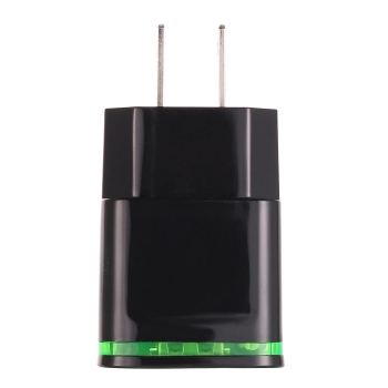 

Black 2.1A LED Light Wall Charger Dual USB Travel Plug Power Adapter For Android Phone, Multicolor