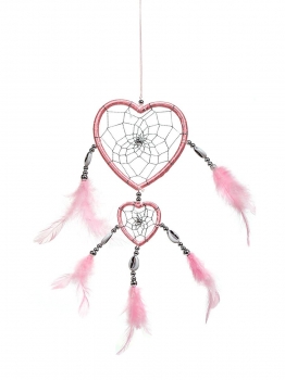 

Handmade Heart Shaped Feather Shell Dream Catcher Net Home Hanging Decoration