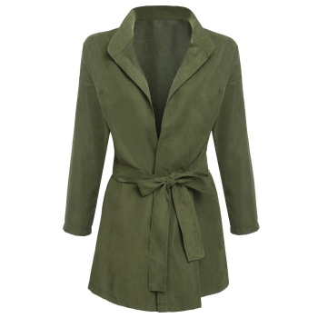 

Army green Batwing Sleeve Front Open Tunic Solid Casual Coats, Multicolor