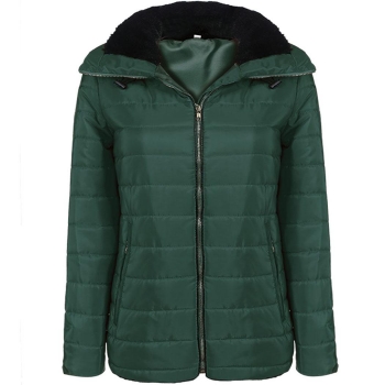 

Army green New Fashion Women Casual Quilted Cotton Padded Thick Hooded Coats & Jackets, Multicolor
