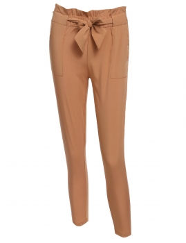 

Brown Women Fashion Slim Elastic High Waist Solid Long Pencil Trouser Skinny with Belt Pants, Multicolor