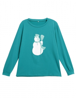 

Green Long Sleeve O-Neck Top with Pants Christmas Unisex Pyjamas Set Shapewear & Pajamas, Multicolor