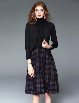 

D. FANNI design female Casual Solid Slim OL Style Business Short Coat, Multicolor