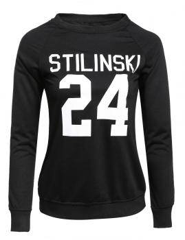 

Black Casual Round Neck Raglan Long Sleeve Letter Print Pullover Hoodies & Sweatshirts, Multicolor