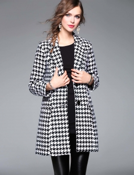 

YuJia Design Women Refused To leisure Grid Button To Lead Long Coat, Multicolor
