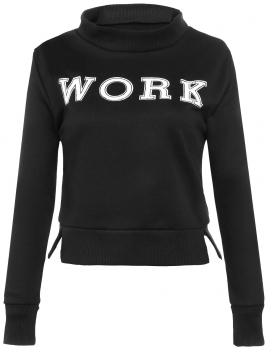 

Turtleneck Long Sleeve Slim Fashion Fleece Pullover Split Hem Sweatshirt, Multicolor