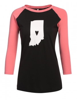 

Black Round Neck Raglan 3"4 Sleeve Patchwork Tops, Multicolor