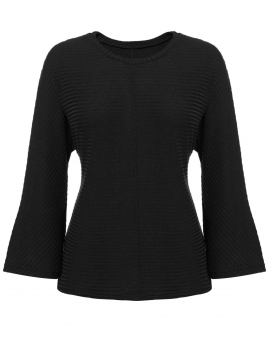 

Black Loose Round Neck Batwing Flare Long Sleeve Solid Pullover Sweaters & Cardigans, Multicolor
