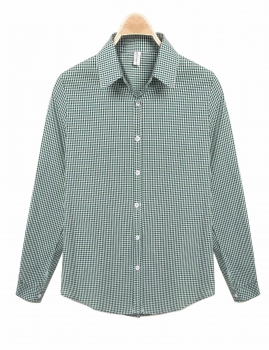 

Turn Down Collar Roll Up Sleeve Plaid Casual Button Down Shirt, Multicolor