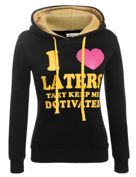 

Black Casual Long Sleeve Print Pullover Hoodies & Sweatshirts, Multicolor