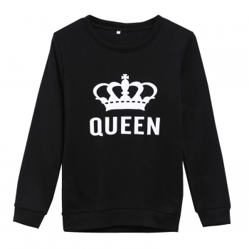

Women O-Neck Long Sleeve Print Pullover Couple Sweatshirt, Multicolor