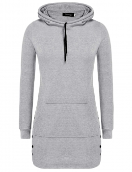 

Long Sleeve Solid Hooded Pullovers Casual Hoodie, Multicolor