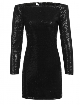 

Black Sexy Lady Off-the-Shoulder Sequins Bodycon Party Dress, Multicolor