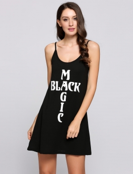 

Sleeveless Spaghetti Strap Graphic Slip Dress, Multicolor