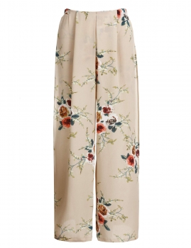 

Apricot Floral Side Split Culottes Wide Leg Pants, Multicolor